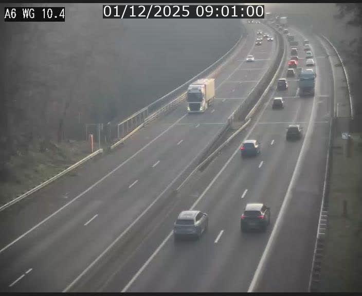 <h2>Traffic live webcam Luxembourg Mamer - A6 - BK 10.4 - direction Luxembourg/France/Allemagne</h2>