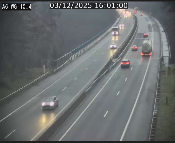 <h2>Traffic live webcam Luxembourg Mamer - A6 - BK 10.4 - direction Luxembourg/France/Allemagne</h2>