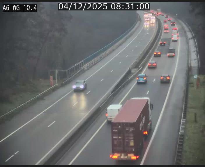 <h2>Traffic live webcam Luxembourg Mamer - A6 - BK 10.4 - direction Luxembourg/France/Allemagne</h2>