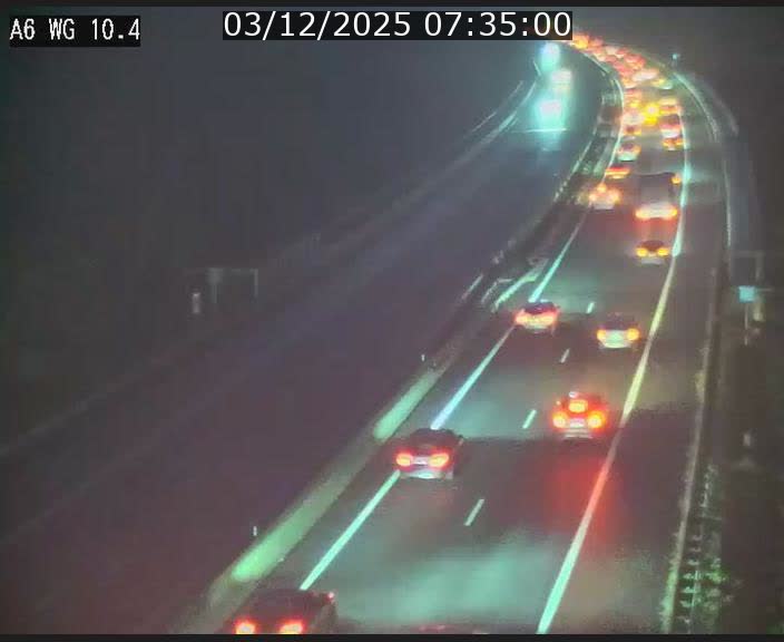 <h2>Traffic live webcam Luxembourg Mamer - A6 - BK 10.4 - direction Luxembourg/France/Allemagne</h2>