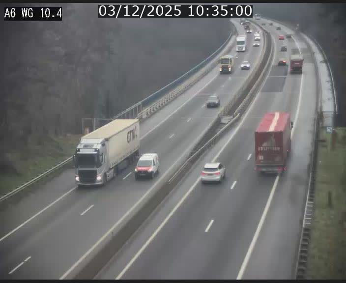 <h2>Traffic live webcam Luxembourg Mamer - A6 - BK 10.4 - direction Luxembourg/France/Allemagne</h2>