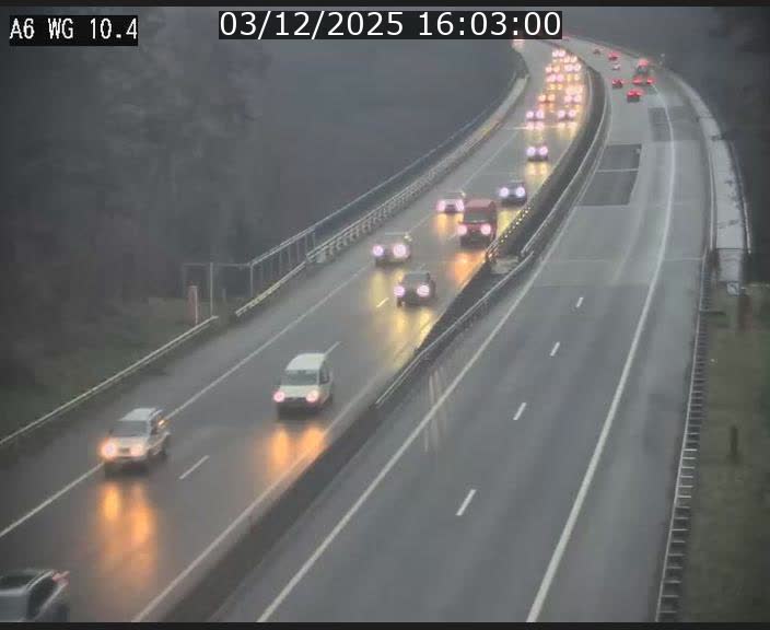 <h2>Traffic live webcam Luxembourg Mamer - A6 - BK 10.4 - direction Luxembourg/France/Allemagne</h2>