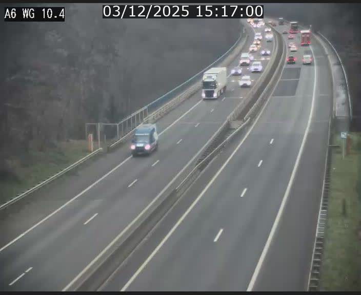 Traffic live webcam Luxembourg Mamer - A6 - BK 10.4 - direction Luxembourg/France/Allemagne
