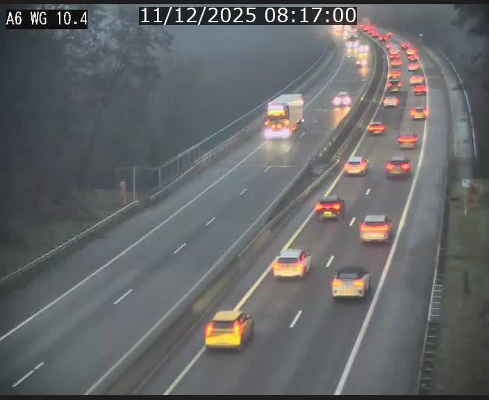 <h2>Traffic live webcam Luxembourg Mamer - A6 - BK 10.4 - direction Luxembourg/France/Allemagne</h2>