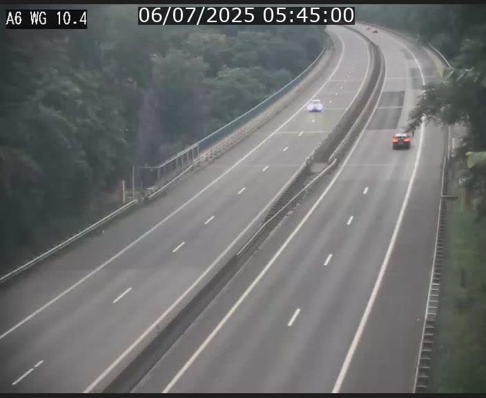 Traffic live webcam Luxembourg Mamer - A6 - BK 10.4 - direction Luxembourg/France/Allemagne