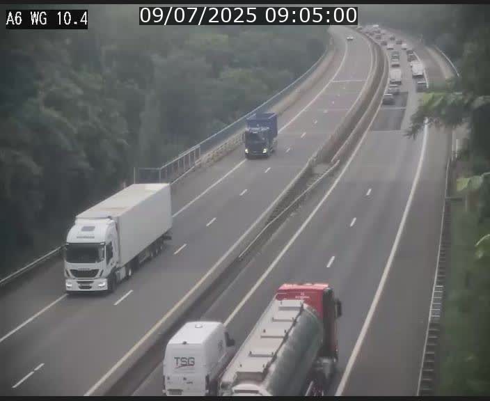 Traffic live webcam Luxembourg Mamer - A6 - BK 10.4 - direction Luxembourg/France/Allemagne