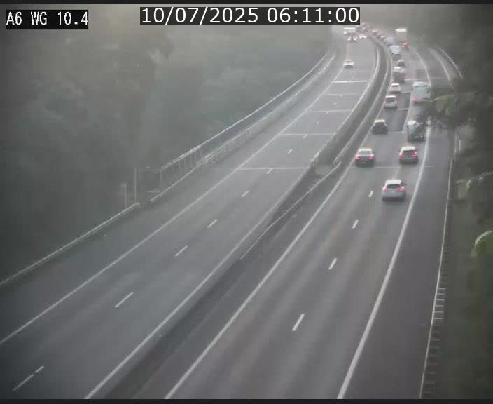 Traffic live webcam Luxembourg Mamer - A6 - BK 10.4 - direction Luxembourg/France/Allemagne