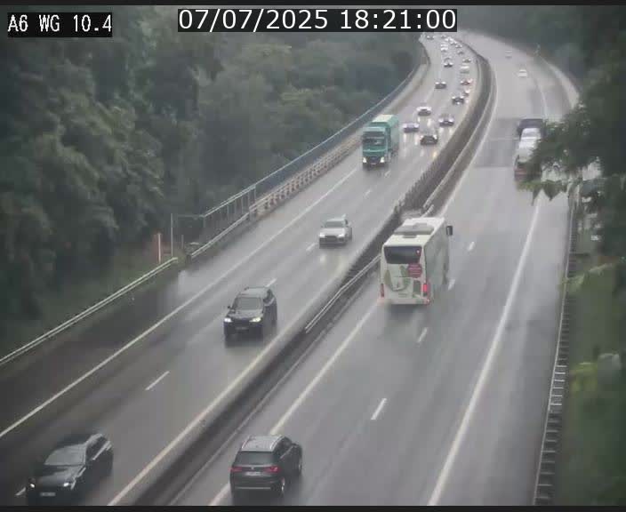 Traffic live webcam Luxembourg Mamer - A6 - BK 10.4 - direction Luxembourg/France/Allemagne