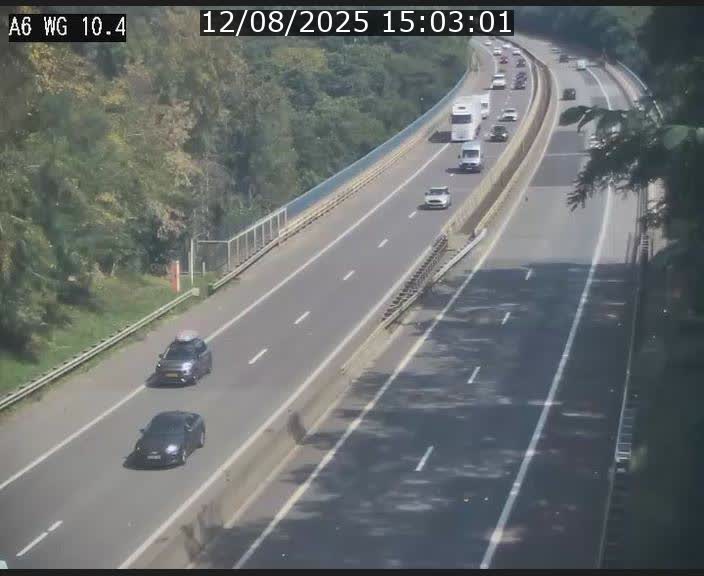 Traffic live webcam Luxembourg Mamer - A6 - BK 10.4 - direction Luxembourg/France/Allemagne