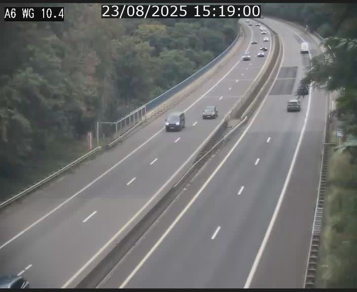 Traffic live webcam Luxembourg Mamer - A6 - BK 10.4 - direction Luxembourg/France/Allemagne