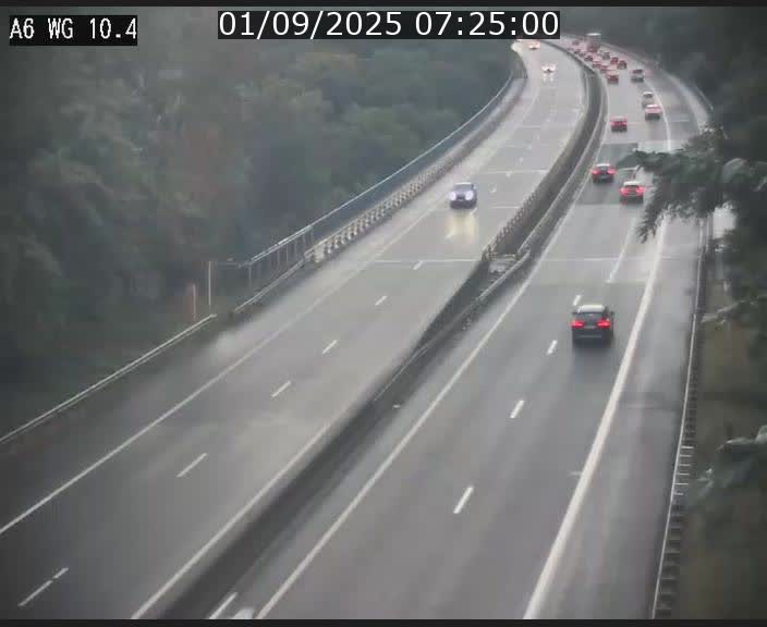 Traffic live webcam Luxembourg Mamer - A6 - BK 10.4 - direction Luxembourg/France/Allemagne