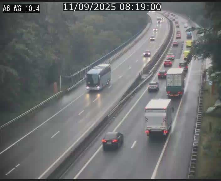 Traffic live webcam Luxembourg Mamer - A6 - BK 10.4 - direction Luxembourg/France/Allemagne