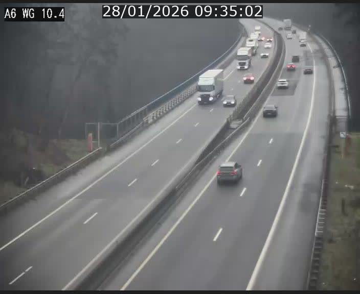 Traffic live webcam Luxembourg Mamer - A6 - BK 10.4 - direction Luxembourg/France/Allemagne
