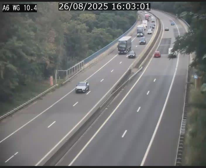 <h2>Traffic live webcam Luxembourg Mamer - A6 - BK 10.4 - direction Luxembourg/France/Allemagne</h2>