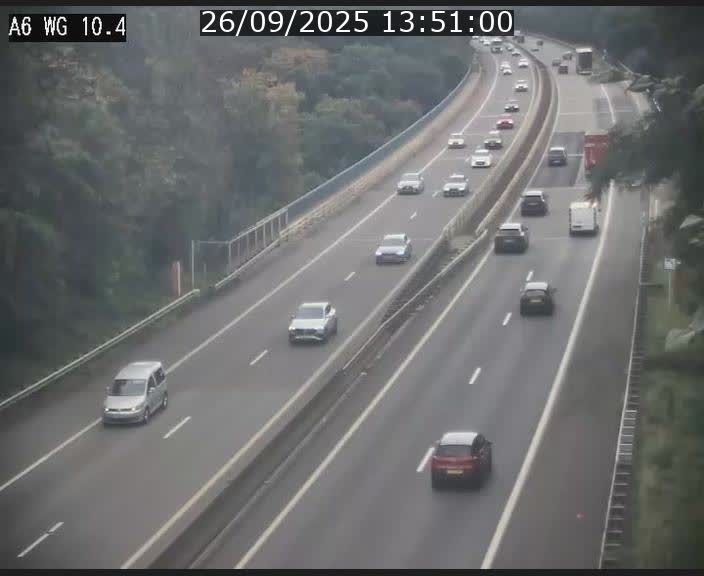 <h2>Traffic live webcam Luxembourg Mamer - A6 - BK 10.4 - direction Luxembourg/France/Allemagne</h2>