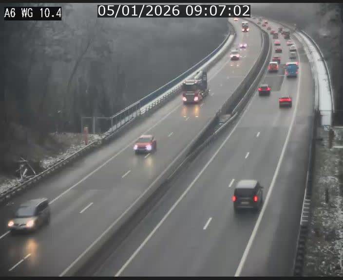 Traffic live webcam Luxembourg Mamer - A6 - BK 10.4 - direction Luxembourg/France/Allemagne