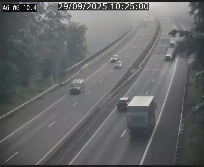 <h2>Traffic live webcam Luxembourg Mamer - A6 - BK 10.4 - direction Luxembourg/France/Allemagne</h2>