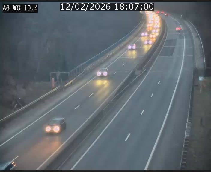 <h2>Traffic live webcam Luxembourg Mamer - A6 - BK 10.4 - direction Luxembourg/France/Allemagne</h2>