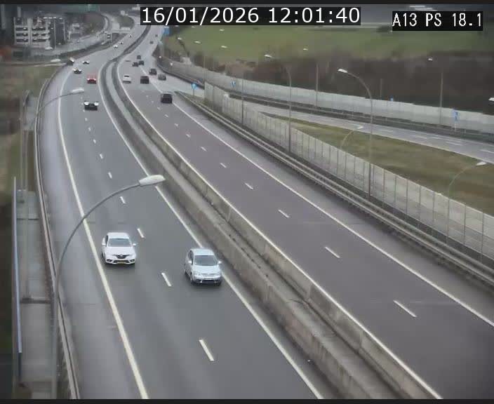 Traffic live webcam Luxembourg Dudelange - A13 direction Croix de Bettembourg - BK 18.1