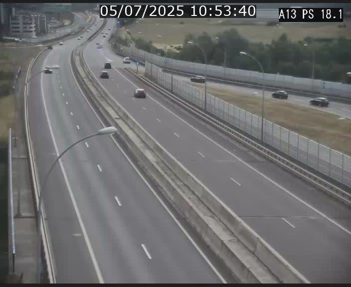 Traffic live webcam Luxembourg Dudelange - A13 direction Croix de Bettembourg - BK 18.1
