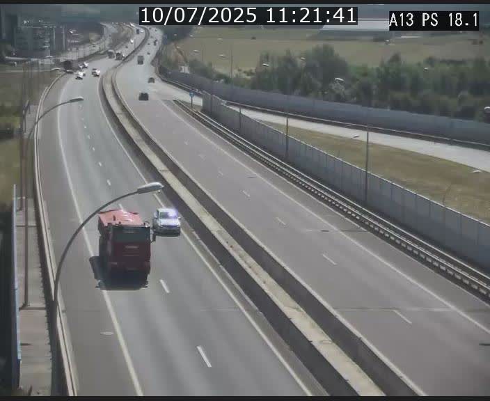 Traffic live webcam Luxembourg Dudelange - A13 direction Croix de Bettembourg - BK 18.1