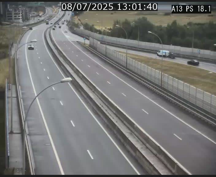 Traffic live webcam Luxembourg Dudelange - A13 direction Croix de Bettembourg - BK 18.1