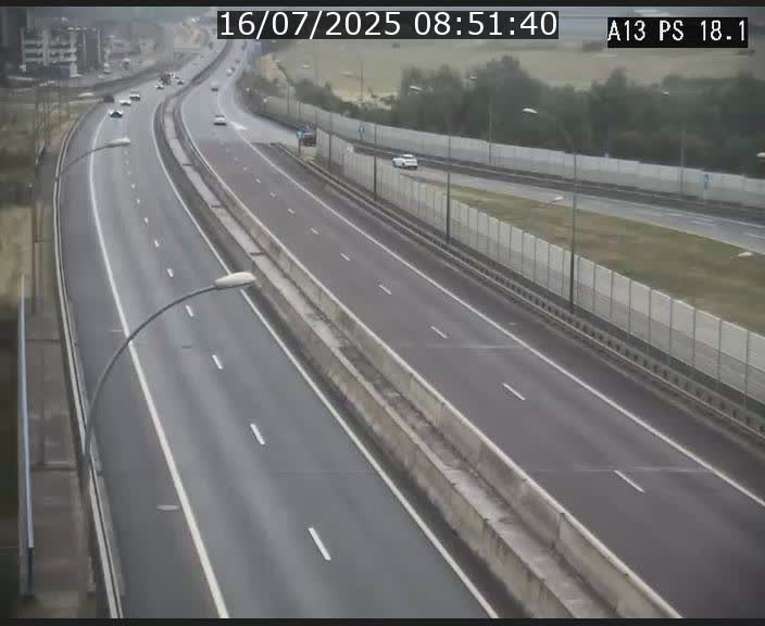 Traffic live webcam Luxembourg Dudelange - A13 direction Croix de Bettembourg - BK 18.1