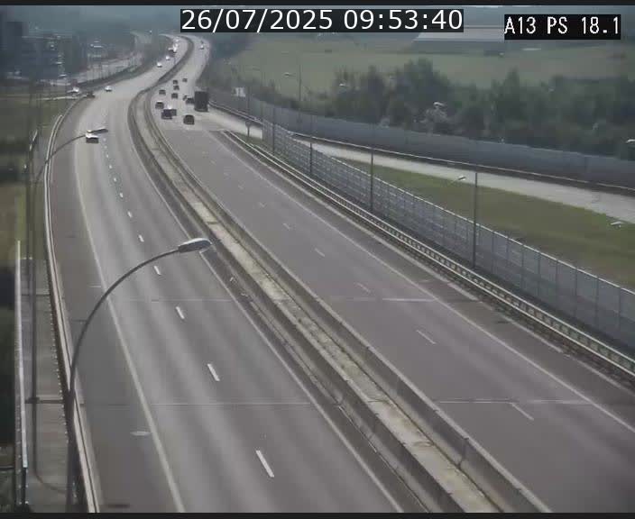 Traffic live webcam Luxembourg Dudelange - A13 direction Croix de Bettembourg - BK 18.1