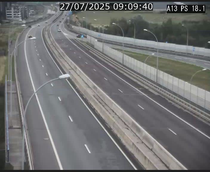 Traffic live webcam Luxembourg Dudelange - A13 direction Croix de Bettembourg - BK 18.1