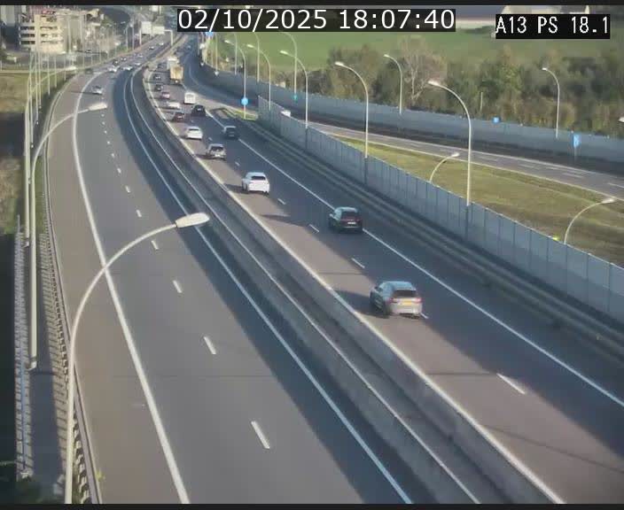 Traffic live webcam Luxembourg Dudelange - A13 direction Croix de Bettembourg - BK 18.1
