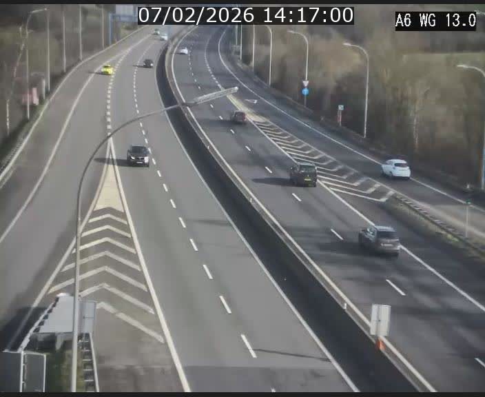 <h2>Traffic live webcam Luxembourg Mamer - A6 - BK 13 - direction Luxembourg/France/Allemagne</h2>