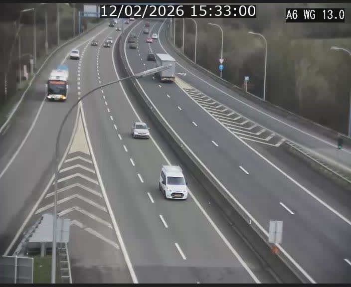 <h2>Traffic live webcam Luxembourg Mamer - A6 - BK 13 - direction Luxembourg/France/Allemagne</h2>