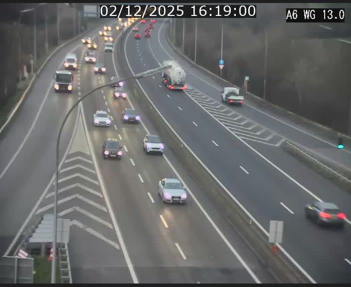 <h2>Traffic live webcam Luxembourg Mamer - A6 - BK 13 - direction Luxembourg/France/Allemagne</h2>