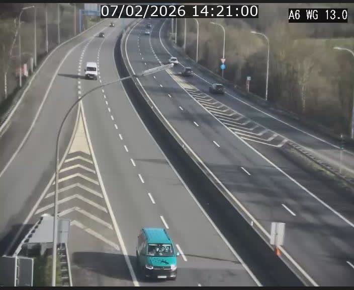 <h2>Traffic live webcam Luxembourg Mamer - A6 - BK 13 - direction Luxembourg/France/Allemagne</h2>