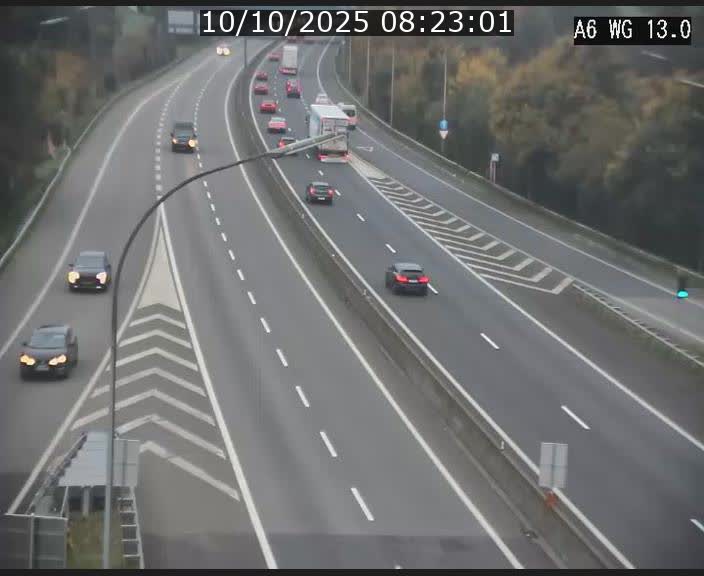 <h2>Traffic live webcam Luxembourg Mamer - A6 - BK 13 - direction Luxembourg/France/Allemagne</h2>