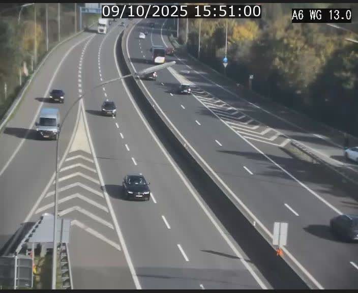 <h2>Traffic live webcam Luxembourg Mamer - A6 - BK 13 - direction Luxembourg/France/Allemagne</h2>