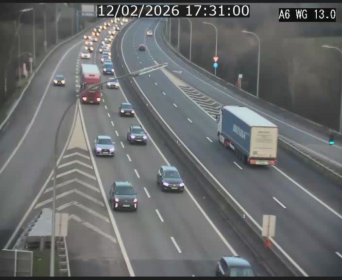 <h2>Traffic live webcam Luxembourg Mamer - A6 - BK 13 - direction Luxembourg/France/Allemagne</h2>