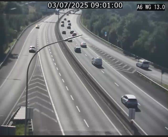 Traffic live webcam Luxembourg Mamer - A6 - BK 13 - direction Luxembourg/France/Allemagne
