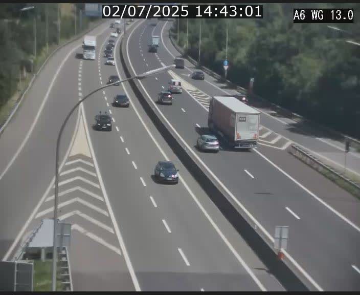 Traffic live webcam Luxembourg Mamer - A6 - BK 13 - direction Luxembourg/France/Allemagne