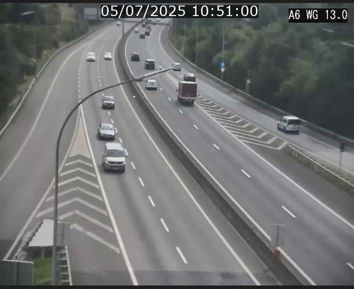 Traffic live webcam Luxembourg Mamer - A6 - BK 13 - direction Luxembourg/France/Allemagne