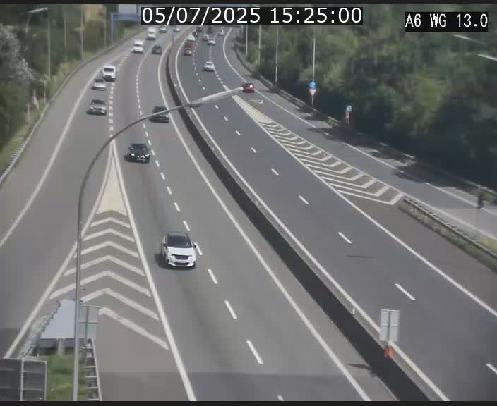 Traffic live webcam Luxembourg Mamer - A6 - BK 13 - direction Luxembourg/France/Allemagne