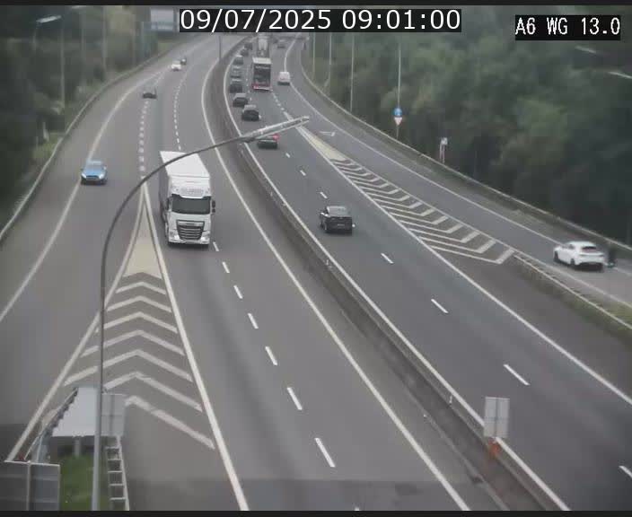 Traffic live webcam Luxembourg Mamer - A6 - BK 13 - direction Luxembourg/France/Allemagne
