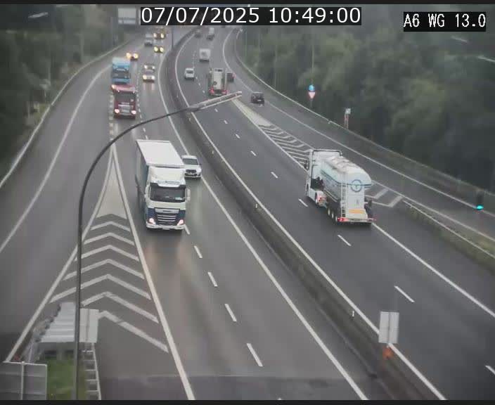 Traffic live webcam Luxembourg Mamer - A6 - BK 13 - direction Luxembourg/France/Allemagne