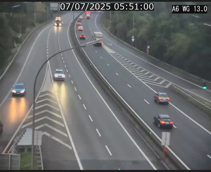 Traffic live webcam Luxembourg Mamer - A6 - BK 13 - direction Luxembourg/France/Allemagne