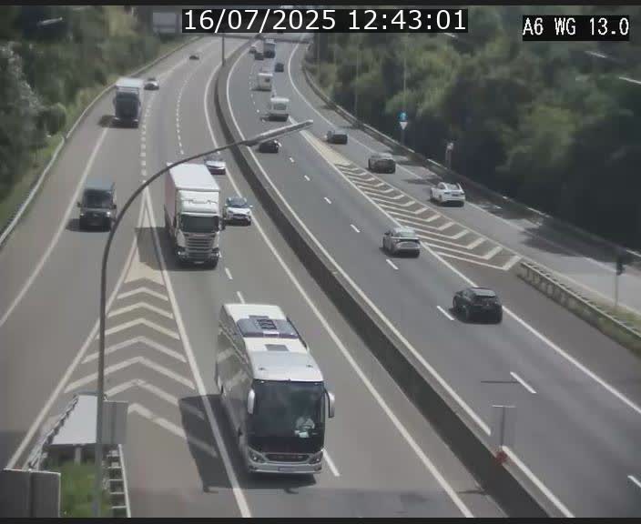 Traffic live webcam Luxembourg Mamer - A6 - BK 13 - direction Luxembourg/France/Allemagne
