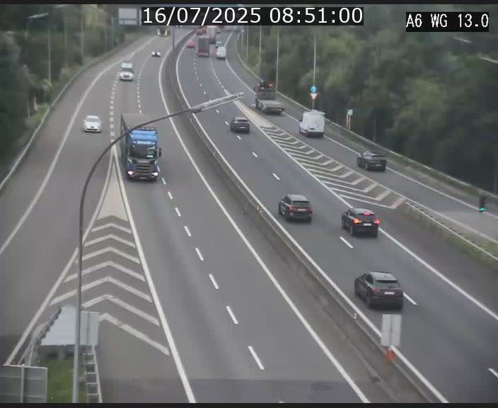Traffic live webcam Luxembourg Mamer - A6 - BK 13 - direction Luxembourg/France/Allemagne