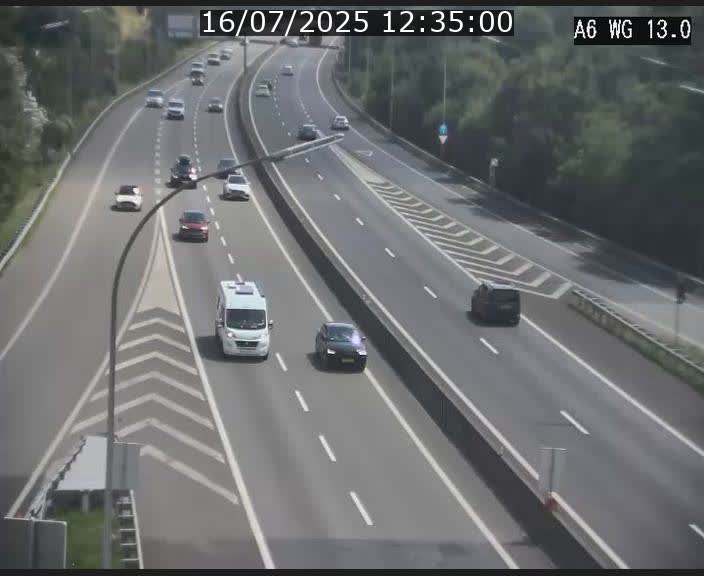 Traffic live webcam Luxembourg Mamer - A6 - BK 13 - direction Luxembourg/France/Allemagne