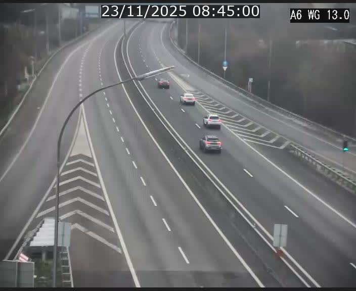 Traffic live webcam Luxembourg Mamer - A6 - BK 13 - direction Luxembourg/France/Allemagne