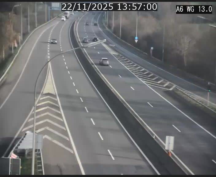 <h2>Traffic live webcam Luxembourg Mamer - A6 - BK 13 - direction Luxembourg/France/Allemagne</h2>