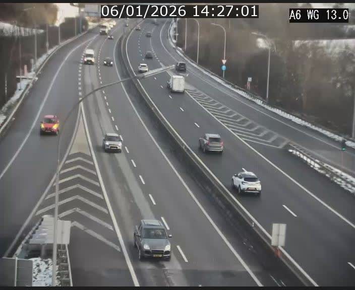 Traffic live webcam Luxembourg Mamer - A6 - BK 13 - direction Luxembourg/France/Allemagne